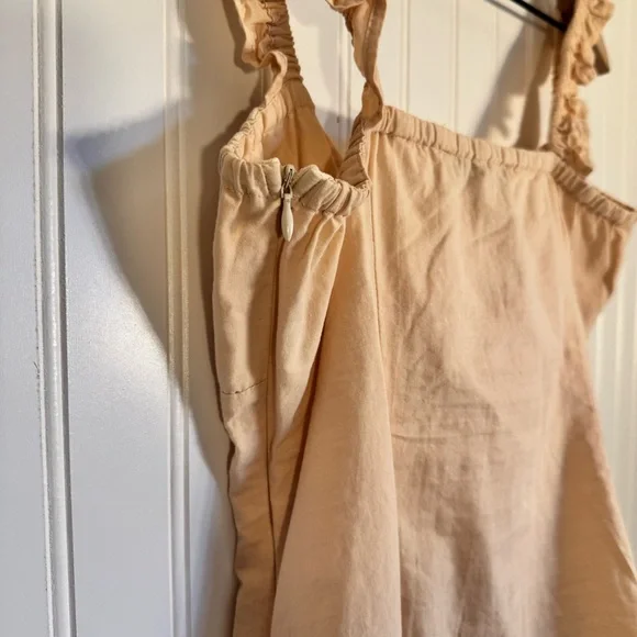 Simple Retro Ruched Bust Knot Front Ruffle Trim Cami Top Women’s Size Large - Picture 5 of 9